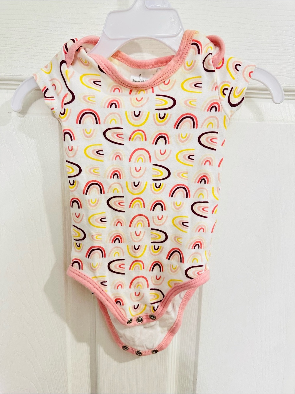 Baby Girls' Pink Rainbow One-Piece Bodysuit